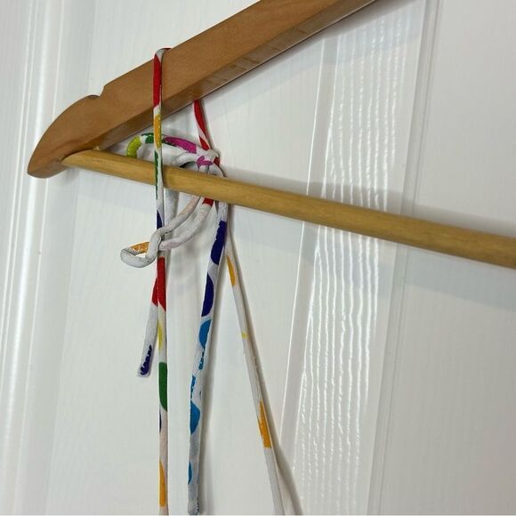 All Things Mochi Blessica White Multicolor Polka Dot Ruffle Tiered Mini Dress M - Picture 6 of 8